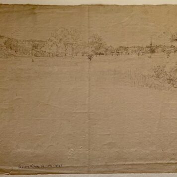 Antique drawing Topographic drawings of a village near Strasbourg by Frederic Théodore Lix.