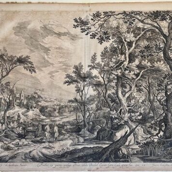 Antique print engraving Jacob and Rachel at the well by Londerseel