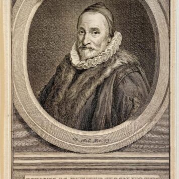 Antique print engraving Portrait of Cornelis Pietersz. Hooft door Houbraken