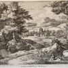 Antique print Landscape with figures by Adriaen Frans Boudewyns.
