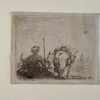 Antique prints etching Three etchings by Karel Dujardin