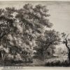 Antique print etching The wooded island by Anthonie Waterloo
