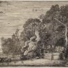 Antique print Draw-well among trees by Jan van de Velde II