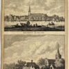 Antieke prent Zuid Holland: Krimpen op de lek. / Ouderkerk op den Yssel.