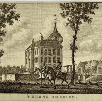 Antieke prent Brabant: 't Huis te Heukelom.