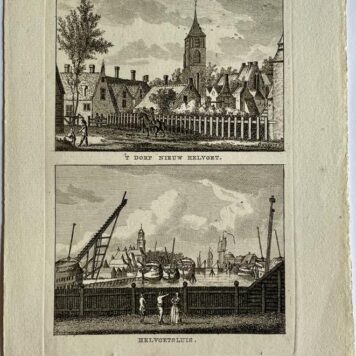 Antieke prent Zuid-Holland: 't Dorp Nieuw Helvoet. / Helvoetsluis.