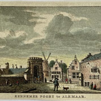 Antieke prent Noord-Holland: Nieuwlander Poort te Alkmaar.