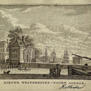 Antieke prent Rotterdam: Nieuwe Westerhoofd-Poort (Westerhoofdpoort) Aldaar.