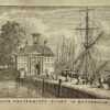 Antieke prent Zuid-Holland: Oude Westerhoofd-Poort (Westerhoofdpoort) te Rotterdam.