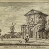 Antieke prent Zuid-Holland: Delftsche Poort (Delftse poort) te Rotterdam.