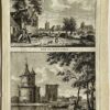 Antieke prent Utrecht: Wyk te Duurstede. / Kasteel te Wyk te Duurste (Wijk bij Duurstede).