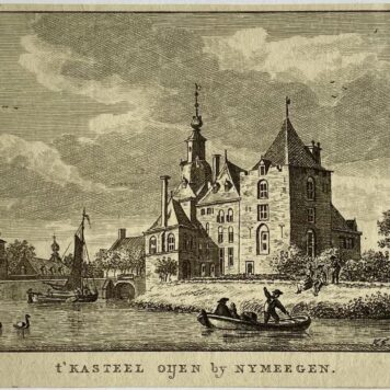 Antieke prent Gelderland: 't Kasteel Oijen by Nymeegen (Nijmegen).