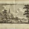 Antieke prent Friesland: 't Dorp Burgwerd Na Bolswerd (Bolsward) te zien.