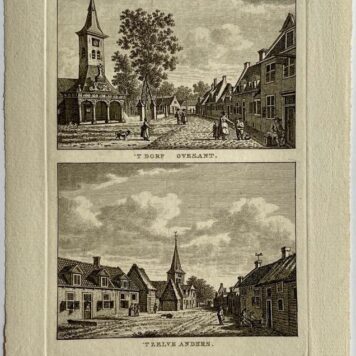 Antieke prent Zeeland: 't Dorp Ovesant (Ovezande) / 't Zelve Anders.