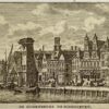 Antieke prent Zeeland: De Koornbeurs te Middelburg.