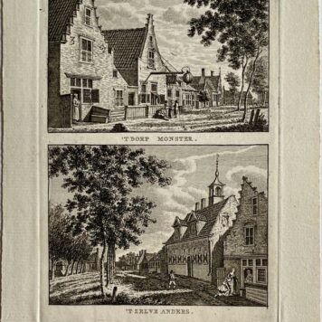 Antieke prent Zuid-Holland: 't Dorp Monster. / 't Zelve Anders.