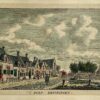 Antieke prent Zeeland gekleurd: 't Dorp Kruiningen.