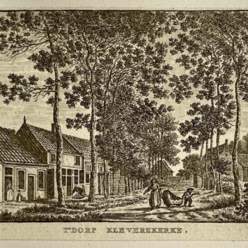 Antieke prent Zeeland: T' Dorp Kleverskerke.