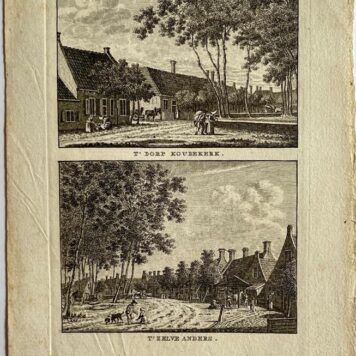 Antieke prent Zeeland: T' Dorp Koudekerk. / 't Zelve Anders.