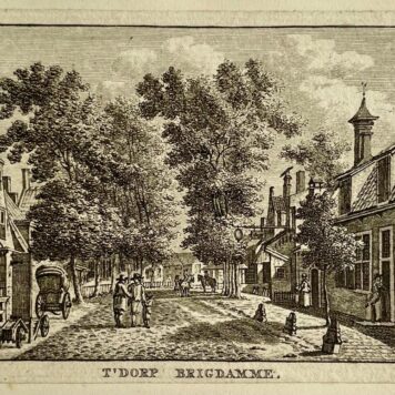 Antieke prent Zeeland: T' Dorp Brigdamme.