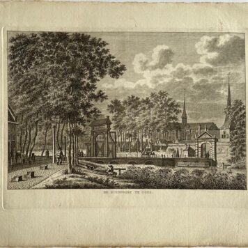 Antieke prent Zeeland: De Zuidpoort te Goes.