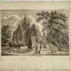 Antieke prent Zeeland: De Kerk te Kapelle.