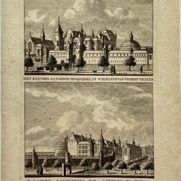 Antieke prent Zeeland: Het Kasteel Zandenburg by Veere, in Welstand van Vooren te Zien.