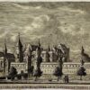 Antieke prent Zeeland: Het Kasteel Zandenburg by Veere, in Welstand van Vooren te Zien.