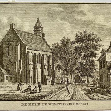 Antieke prent Zeeland: De Kerk te Westersouburg (West-Souburg).