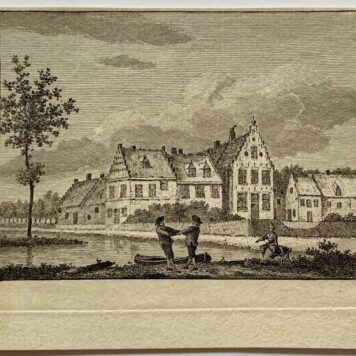 Antieke prent Brabant: T' Huis te Meeuwen.