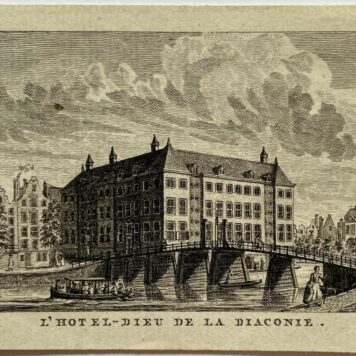 Antieke prent Noord-Holland, Amsterdam: L'Hotel-Dieu de la Diaconie.