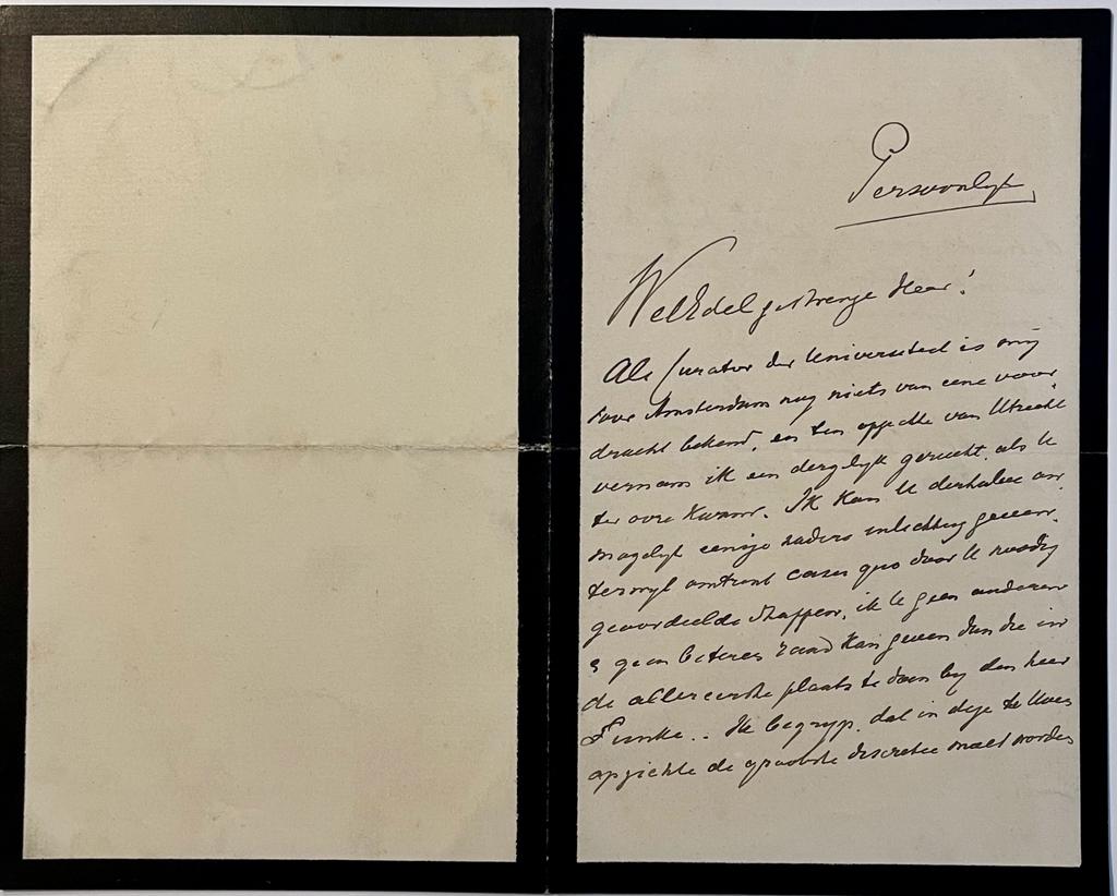  - Manuscript 1908 | Letter of Van Tienhoven, d.d. Haarlem 1908. Manuscript, 8, 2 pp.