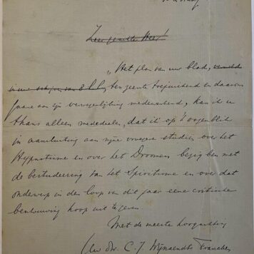 Brief van B.H. Lulofs d.d. 1841 aan Baart de la Faille