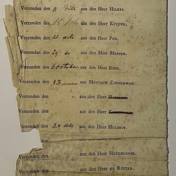 Rondzendbiljet voor leesgezelschap d.d. 1835.