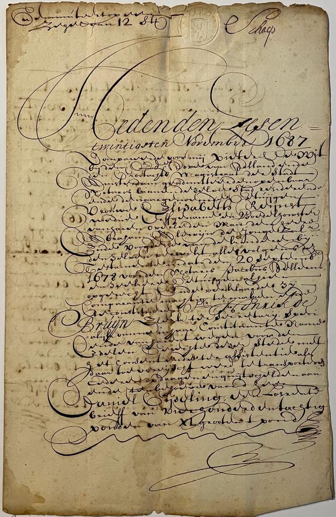 Manuscript 1687 | Procuratie d.d. Amsterdam 26-11-1687