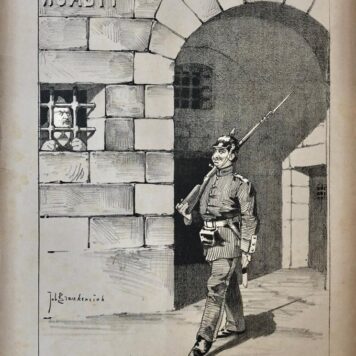 [Original lithograph/lithografie by Johan Braakensiek] Een antisemiet achter de tralies, 25 December 1892, 1 pp.