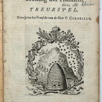 [Theatre, 1685, translation] Attila, Koning der Hunnen. Treurspel. Amsterdam, Erfg. J. Lescailje, 1685, 64 pp.