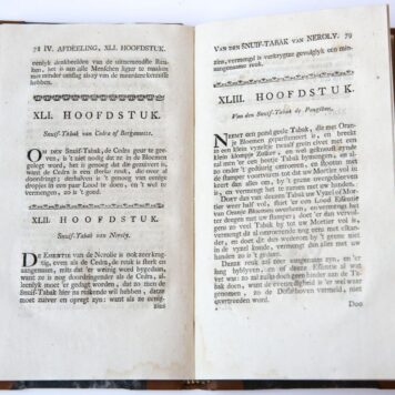 [Antiek boek, Antique book, tobacco, tabak, 1770] Nieuwe en naauwkeurige verhandeling van den tabak. In IV afdeelingen waar van de laatste behelzen Het geheim der tabakken en snuifpoeders ontdekt. Amsterdam, G. Bom, 1770.