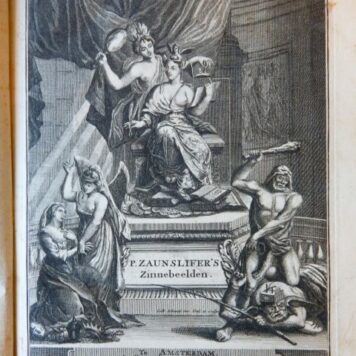[Antique book, emblem, symbols, 1722] Tafereel van overdeftige zinnebeelden, gemaelt naer de deuchden, ondeuchden, gemoetsdriften der menschen (...) eerst beschreven door Cesare Ripa, Pierius Velerianus, Orus Apollo en anderen, maer nu in meerder orde gebracht (...) en (...) verklaert. Amsterdam, Onder de Linden, 1722.