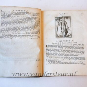 [Antique book, emblem, symbols, 1722] Tafereel van overdeftige zinnebeelden, gemaelt naer de deuchden, ondeuchden, gemoetsdriften der menschen (...) eerst beschreven door Cesare Ripa, Pierius Velerianus, Orus Apollo en anderen, maer nu in meerder orde gebracht (...) en (...) verklaert. Amsterdam, Onder de Linden, 1722.