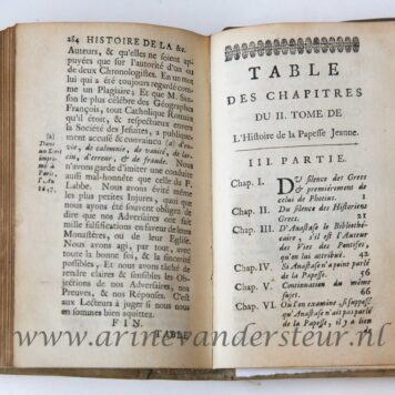 Histoire de la papesse Jeanne, fidelement tiree de la dissertation Latine de mr. de Spanheim. 2e ed., 2 volumes, 's-Gravenhage, H. Scheurleer, 1720.