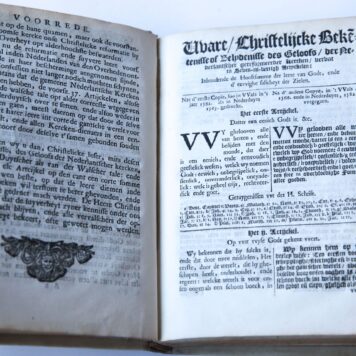 Bekentenisse of belydenisse des geloofs der Nederlantsche gereformeerde kercken. Dordrecht, M. de Vries, 1725.