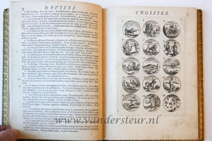 Devises et emblemes anciennes et modernes tirees des plus celebres auteurs. Amsterdam, D. de la Feuille, 1691.