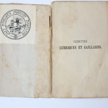 Contes lubriques & gaillards, par un honnete homme. Londen, Truelove, 1832.