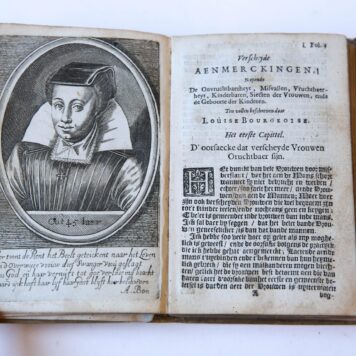 Verscheyde aenmerckingen nopende de onvruchtbaerheyt [...] siecten der vrouwen ende de geboorte der kinderen. 2 parts in 1 binding, Delft, A. Bon, 1658, (18)+133+(4)+88+(1) pp.