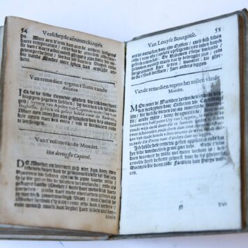 Verscheyde aenmerckingen nopende de onvruchtbaerheyt [...] siecten der vrouwen ende de geboorte der kinderen. 2 parts in 1 binding, Delft, A. Bon, 1658, (18)+133+(4)+88+(1) pp.
