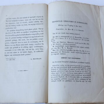 Verslag van het onderzoek en van de verdere behandeling der zaak van den notaris J.W. van den Bergh, voor het Prov.Gerechtshof in Zuid-Holland op den 2 en 3 mei 1851, 's-Gravenhage, gebr. Belinfante, 1851.