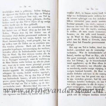 Verdediging van het regt toekomende aan den heer W. van Welsenes als eigenaar der heerlijkheid Oijen, om van het Nedelandsch Gouvernement eene [...] schadevergoeding te eischen wegens de vernietiging van den watertol te Oijen. z. pl, [1826].