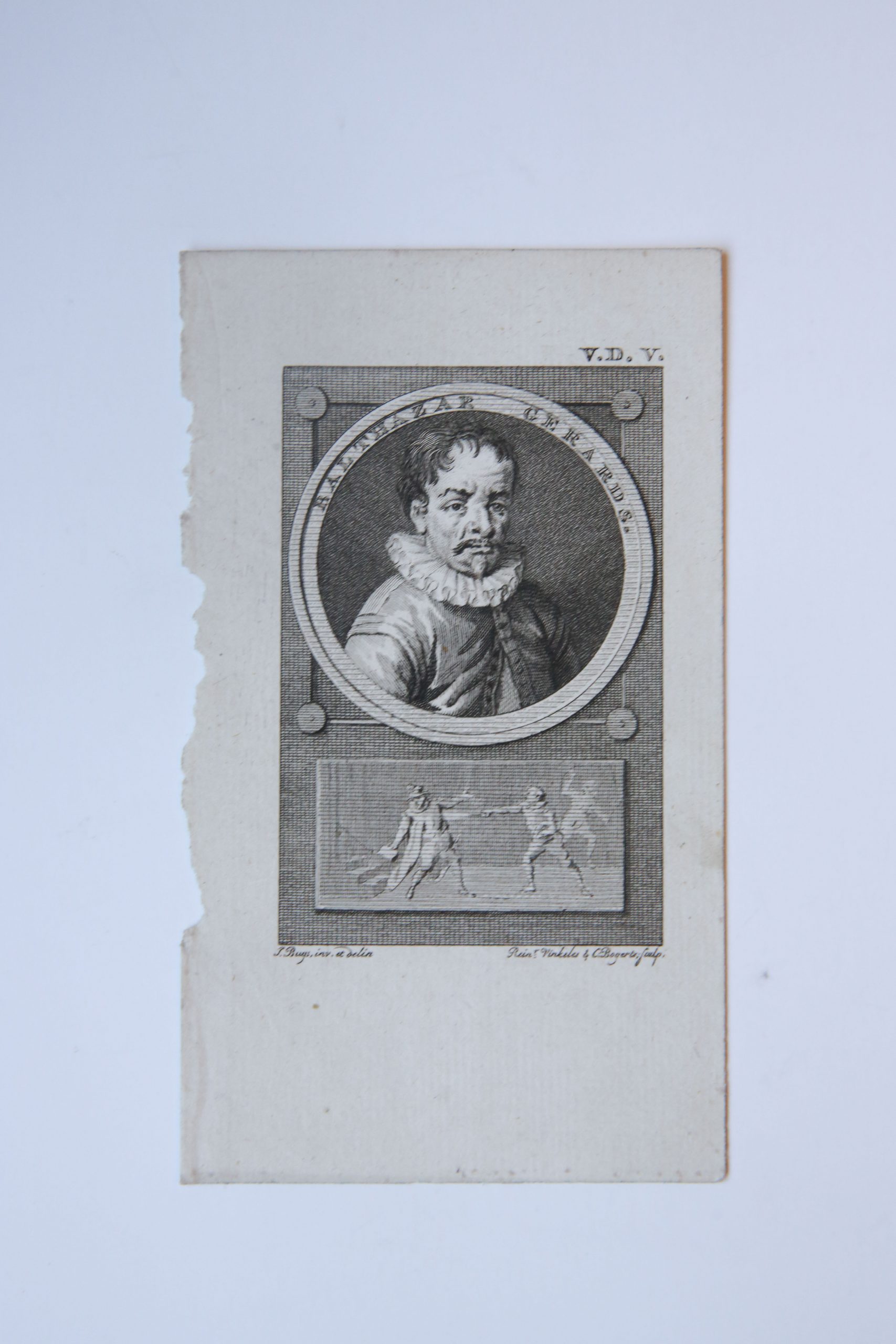 Balthazar Gerards, portrait and depiction of his assassination of Willem I
