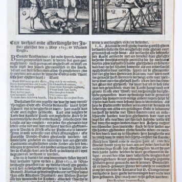 'Cort verhael ende afbeeldinghe der justie, gheschiet den 5 Mey 1623 in 's Gravenhaghe'; execution of the conspirators against prince Maurice, 1623